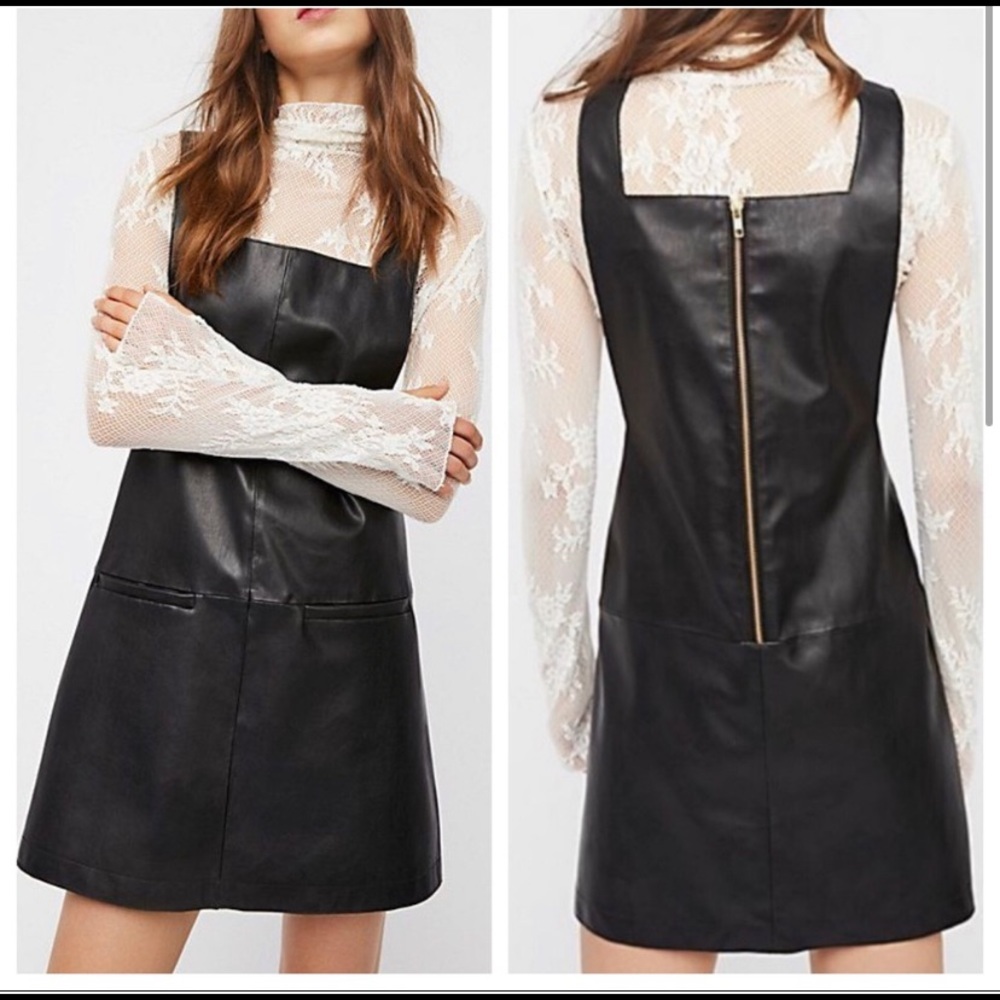 Free People- Faux leather Dress